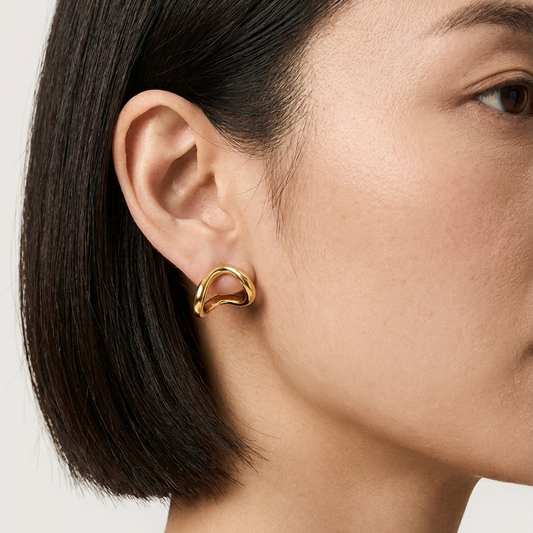 Curved Dome Stud Earrings
