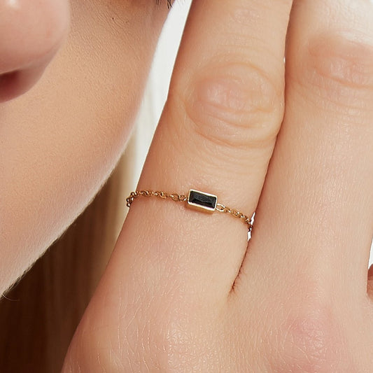 Black India Gold Chain Ring - ELIORA