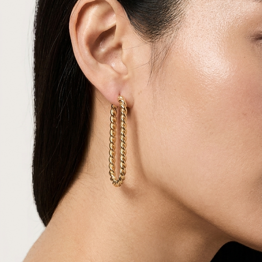 Rectangle Twisted Earrings