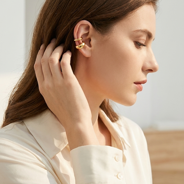Solar Orbit Cuff Earrings