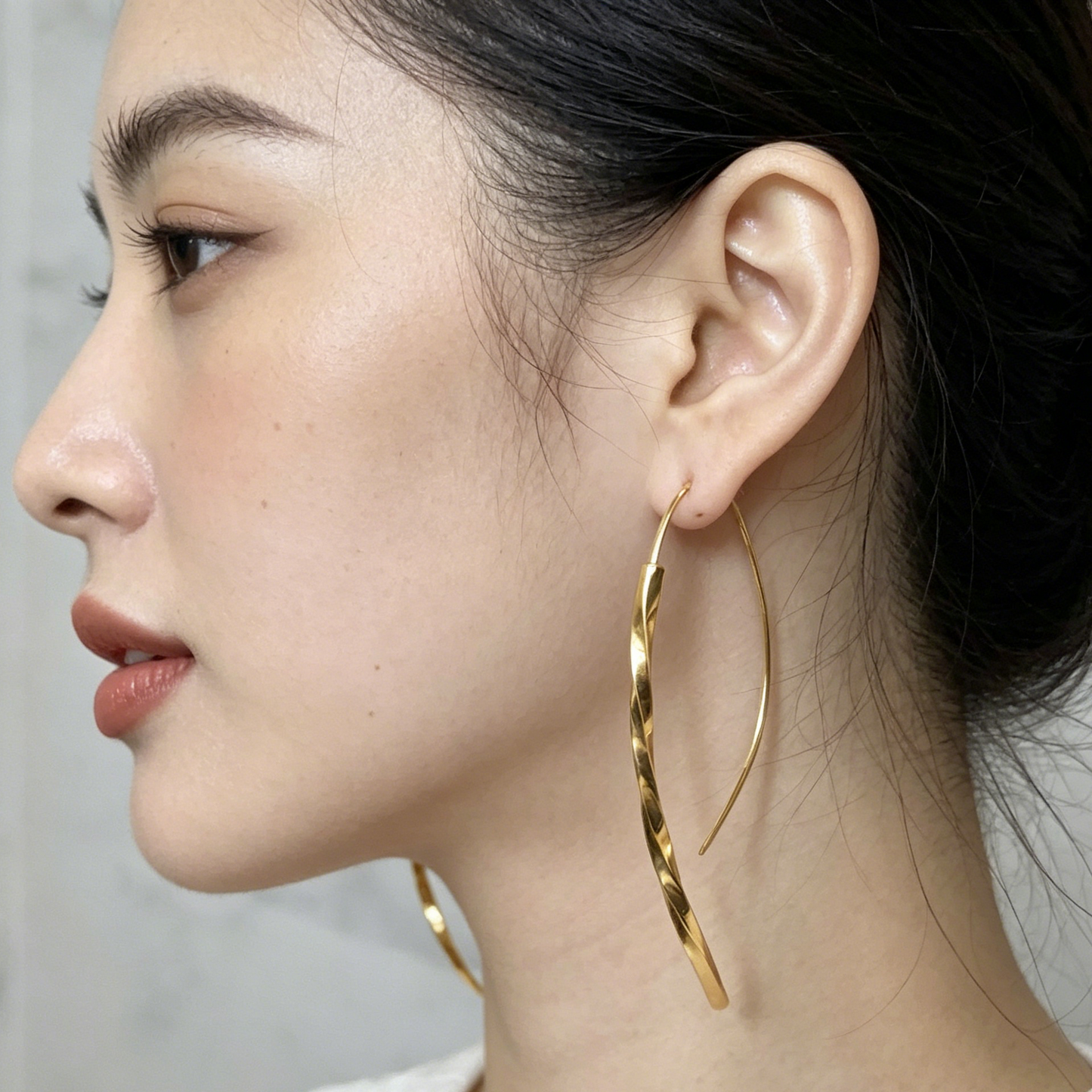 Spiral Arc Hoop Earrings