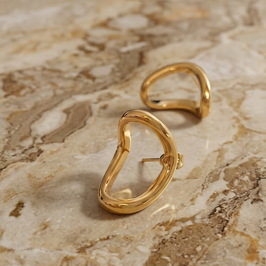 Curved Dome Stud Earrings