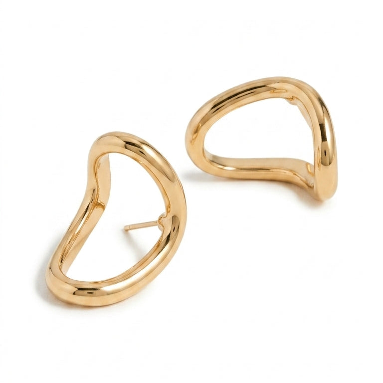 Curved Dome Stud Earrings