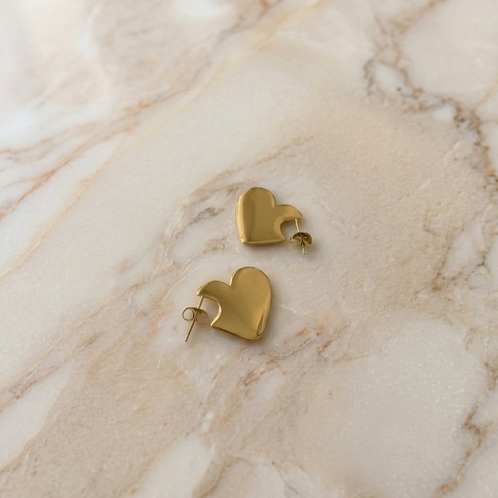 Love Heart Stud Earrings