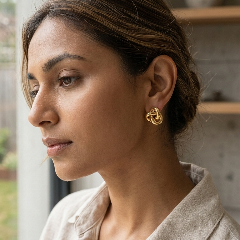 Triple Loop Stud Earrings