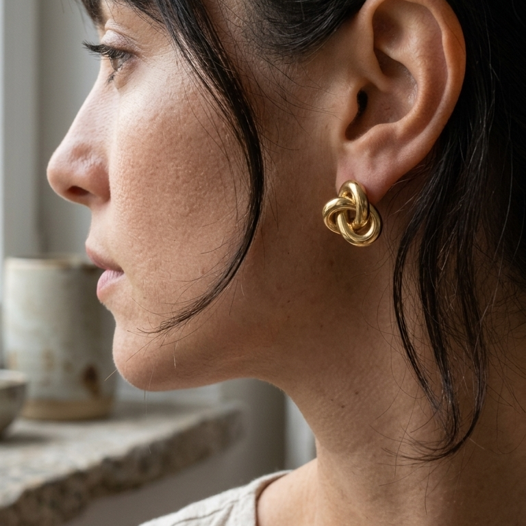 Triple Loop Stud Earrings